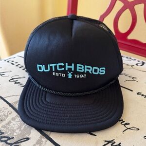Dutch Bros Black And Blue Trucker Baseball Hat Cap Adjustable